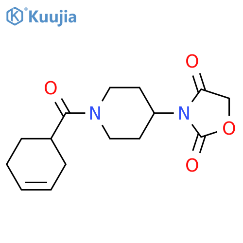 3-[1-(cyclohex-3-ene-1-carbonyl)piperidin-4-yl]-1,3-oxazolidine-2,4-dione structure