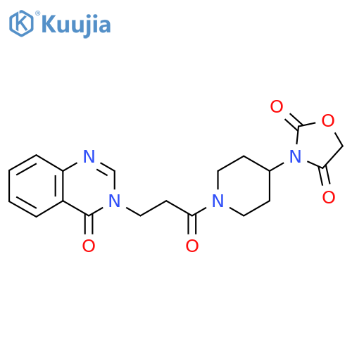 3-(1-(3-(4-oxoquinazolin-3(4H)-yl)propanoyl)piperidin-4-yl)oxazolidine-2,4-dione structure