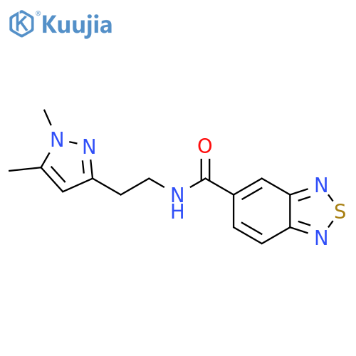 N-2-(1,5-dimethyl-1H-pyrazol-3-yl)ethyl-2,1,3-benzothiadiazole-5-carboxamide structure