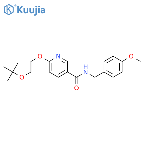 N-[(4-methoxyphenyl)methyl]-6-[2-[(2-methylpropan-2-yl)oxy]ethoxy]pyridine-3-carboxamide structure