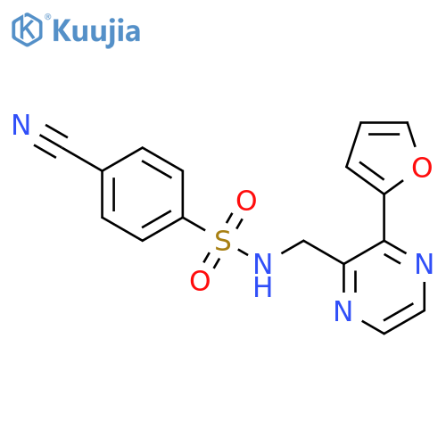 4-cyano-N-{3-(furan-2-yl)pyrazin-2-ylmethyl}benzene-1-sulfonamide structure
