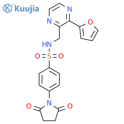 4-(2,5-dioxopyrrolidin-1-yl)-N-{[3-(furan-2-yl)pyrazin-2-yl]methyl}benzene-1-sulfonamide structure