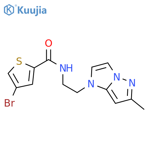 4-bromo-N-(2-{6-methyl-1H-pyrazolo[1,5-a]imidazol-1-yl}ethyl)thiophene-2-carboxamide structure
