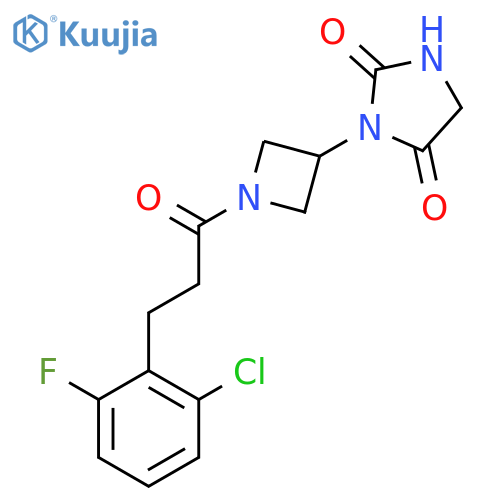 3-(1-(3-(2-Chloro-6-fluorophenyl)propanoyl)azetidin-3-yl)imidazolidine-2,4-dione structure