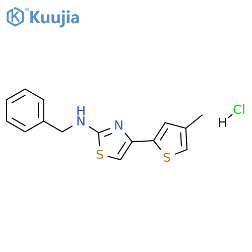 N-benzyl-4-(4-methylthiophen-2-yl)-1,3-thiazol-2-amine:hydrochloride structure