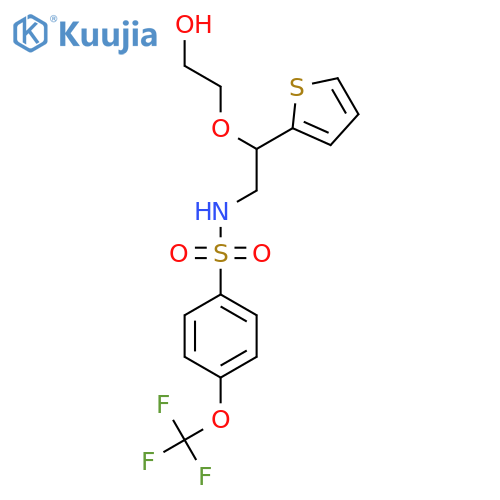 2-1-(thiophen-2-yl)-2-4-(trifluoromethoxy)benzenesulfonamidoethoxyethan-1-ol structure