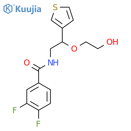 3,4-difluoro-N-2-(2-hydroxyethoxy)-2-(thiophen-3-yl)ethylbenzamide structure