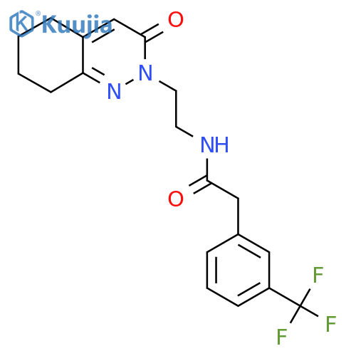 N-[2-(3-oxo-2,3,5,6,7,8-hexahydrocinnolin-2-yl)ethyl]-2-[3-(trifluoromethyl)phenyl]acetamide structure