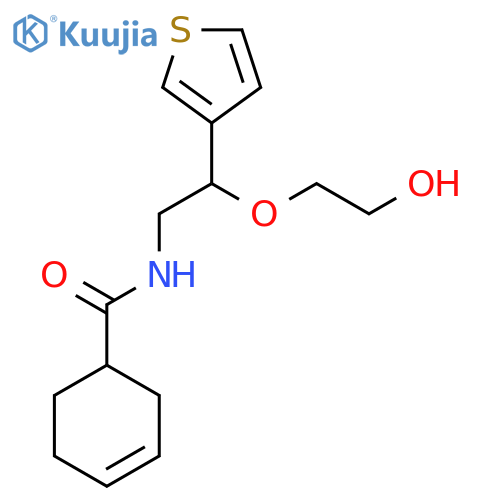 N-[2-(2-hydroxyethoxy)-2-(thiophen-3-yl)ethyl]cyclohex-3-ene-1-carboxamide structure