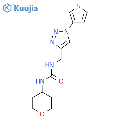 1-(oxan-4-yl)-3-{[1-(thiophen-3-yl)-1H-1,2,3-triazol-4-yl]methyl}urea structure