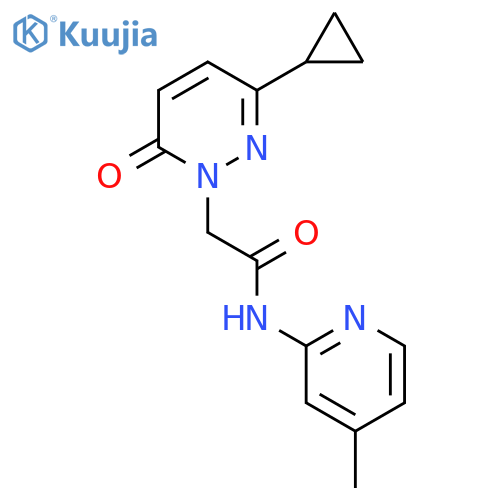 2-(3-cyclopropyl-6-oxo-1,6-dihydropyridazin-1-yl)-N-(4-methylpyridin-2-yl)acetamide structure