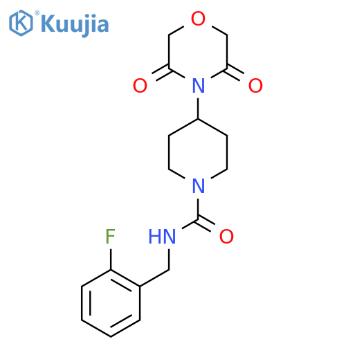 4-(3,5-dioxomorpholin-4-yl)-N-(2-fluorophenyl)methylpiperidine-1-carboxamide structure