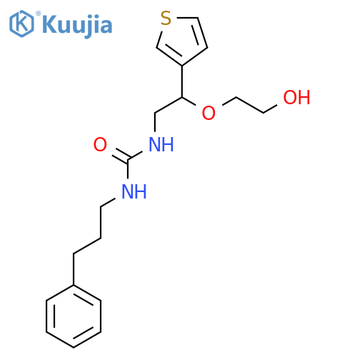 3-2-(2-hydroxyethoxy)-2-(thiophen-3-yl)ethyl-1-(3-phenylpropyl)urea structure