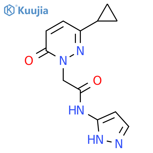 2-(3-cyclopropyl-6-oxo-1,6-dihydropyridazin-1-yl)-N-(1H-pyrazol-3-yl)acetamide structure