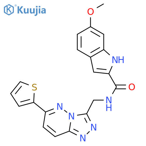 6-methoxy-N-{[6-(thiophen-2-yl)-[1,2,4]triazolo[4,3-b]pyridazin-3-yl]methyl}-1H-indole-2-carboxamide structure