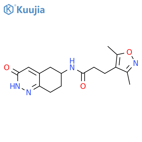 3-(3,5-dimethyl-1,2-oxazol-4-yl)-N-(3-oxo-2,3,5,6,7,8-hexahydrocinnolin-6-yl)propanamide structure