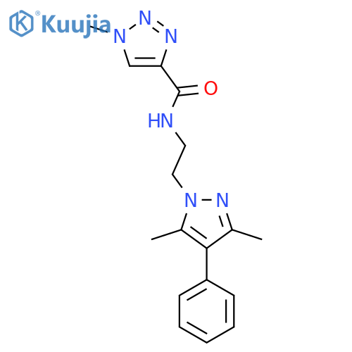 N-[2-(3,5-dimethyl-4-phenyl-1H-pyrazol-1-yl)ethyl]-1-methyl-1H-1,2,3-triazole-4-carboxamide structure