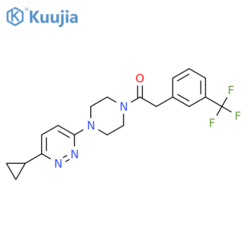 1-[4-(6-cyclopropylpyridazin-3-yl)piperazin-1-yl]-2-[3-(trifluoromethyl)phenyl]ethan-1-one structure