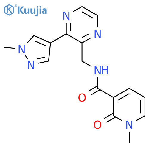 1-methyl-N-{3-(1-methyl-1H-pyrazol-4-yl)pyrazin-2-ylmethyl}-2-oxo-1,2-dihydropyridine-3-carboxamide structure