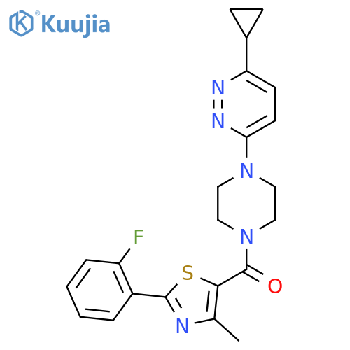 3-cyclopropyl-6-{4-[2-(2-fluorophenyl)-4-methyl-1,3-thiazole-5-carbonyl]piperazin-1-yl}pyridazine structure