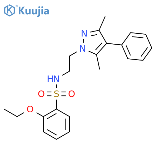 N-[2-(3,5-dimethyl-4-phenyl-1H-pyrazol-1-yl)ethyl]-2-ethoxybenzene-1-sulfonamide structure