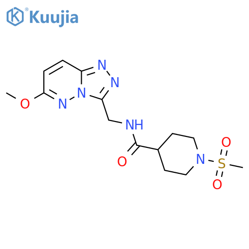 1-methanesulfonyl-N-({6-methoxy-[1,2,4]triazolo[4,3-b]pyridazin-3-yl}methyl)piperidine-4-carboxamide structure
