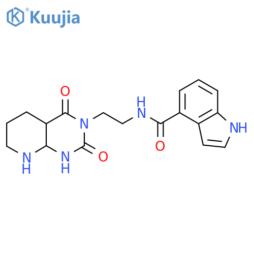 N-(2-{2,4-dioxo-1H,2H,3H,4H-pyrido[2,3-d]pyrimidin-3-yl}ethyl)-1H-indole-4-carboxamide structure