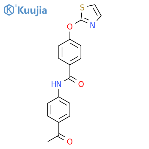 N-(4-acetylphenyl)-4-(1,3-thiazol-2-yloxy)benzamide structure