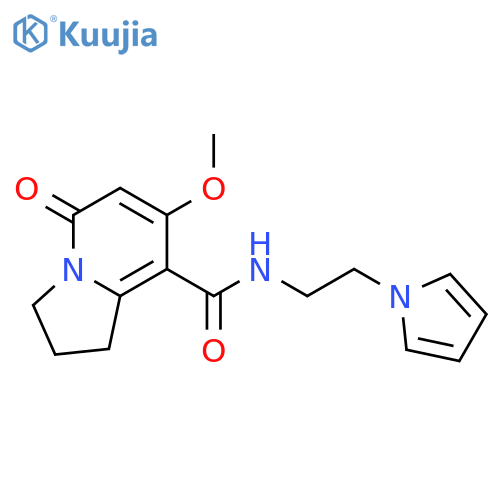 7-methoxy-5-oxo-N-[2-(1H-pyrrol-1-yl)ethyl]-1,2,3,5-tetrahydroindolizine-8-carboxamide structure