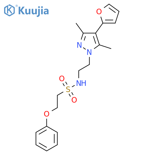 N-{2-[4-(furan-2-yl)-3,5-dimethyl-1H-pyrazol-1-yl]ethyl}-2-phenoxyethane-1-sulfonamide structure