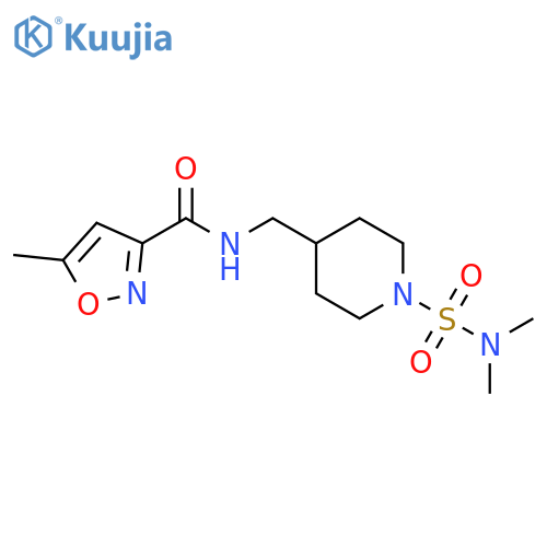 N-{[1-(dimethylsulfamoyl)piperidin-4-yl]methyl}-5-methyl-1,2-oxazole-3-carboxamide structure