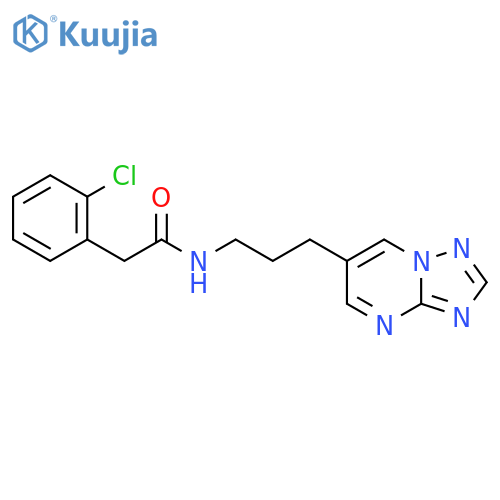 N-(3-([1,2,4]triazolo[1,5-a]pyrimidin-6-yl)propyl)-2-(2-chlorophenyl)acetamide structure