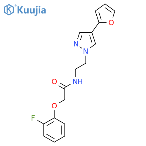 2-(2-fluorophenoxy)-N-{2-4-(furan-2-yl)-1H-pyrazol-1-ylethyl}acetamide structure