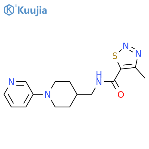 4-methyl-N-[(1-pyridin-3-ylpiperidin-4-yl)methyl]thiadiazole-5-carboxamide structure