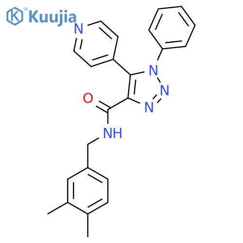 N-(3,4-dimethylphenyl)methyl-1-phenyl-5-(pyridin-4-yl)-1H-1,2,3-triazole-4-carboxamide structure