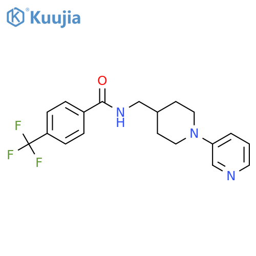 N-[(1-pyridin-3-ylpiperidin-4-yl)methyl]-4-(trifluoromethyl)benzamide structure