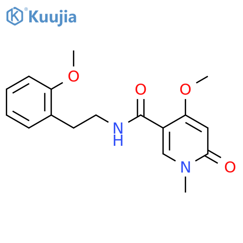 4-methoxy-N-(2-methoxyphenethyl)-1-methyl-6-oxo-1,6-dihydropyridine-3-carboxamide structure