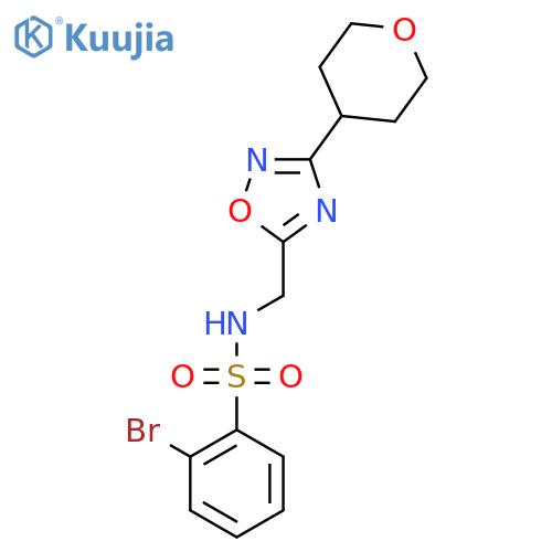 2-bromo-N-{[3-(oxan-4-yl)-1,2,4-oxadiazol-5-yl]methyl}benzene-1-sulfonamide structure