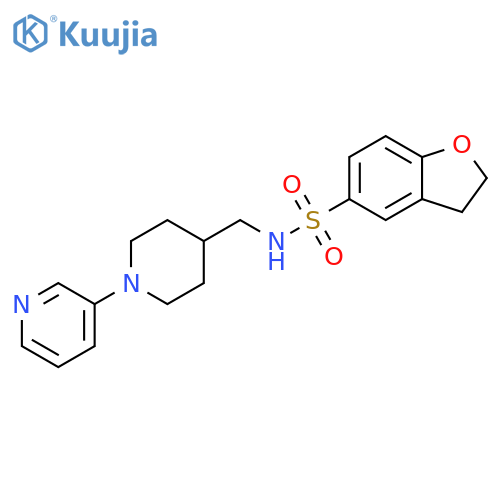 N-[(1-pyridin-3-ylpiperidin-4-yl)methyl]-2,3-dihydro-1-benzofuran-5-sulfonamide structure