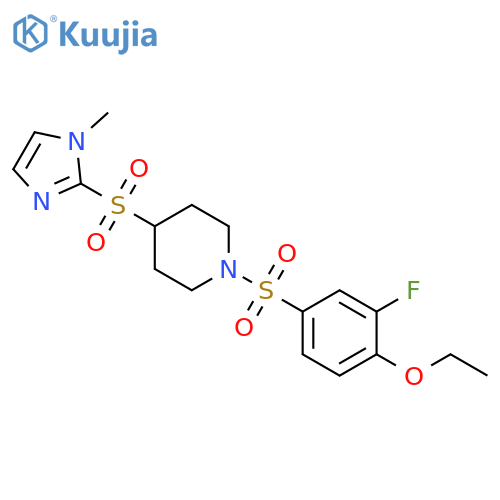 1-[(4-Ethoxy-3-fluorophenyl)sulfonyl]-4-[(1-methyl-1H-imidazol-2-yl)sulfonyl]piperidine structure