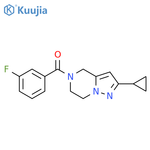 2-cyclopropyl-5-(3-fluorobenzoyl)-4H,5H,6H,7H-pyrazolo[1,5-a]pyrazine structure