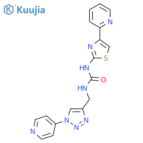 1-4-(pyridin-2-yl)-1,3-thiazol-2-yl-3-{1-(pyridin-4-yl)-1H-1,2,3-triazol-4-ylmethyl}urea structure