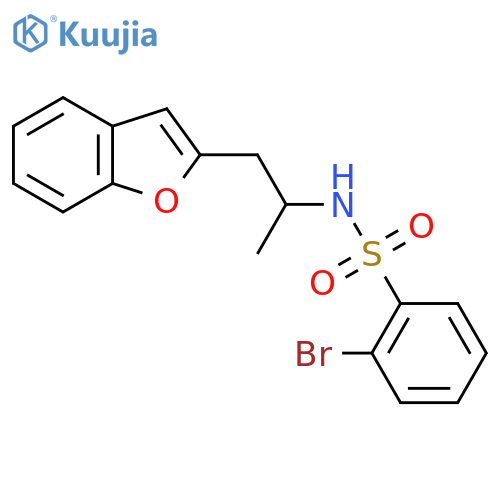 N-1-(1-benzofuran-2-yl)propan-2-yl-2-bromobenzene-1-sulfonamide structure