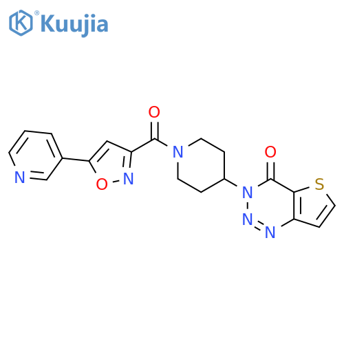3-{1-5-(pyridin-3-yl)-1,2-oxazole-3-carbonylpiperidin-4-yl}-3H,4H-thieno3,2-d1,2,3triazin-4-one structure