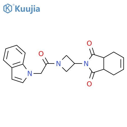 2-[1-(2-indol-1-ylacetyl)azetidin-3-yl]-3a,4,7,7a-tetrahydroisoindole-1,3-dione structure