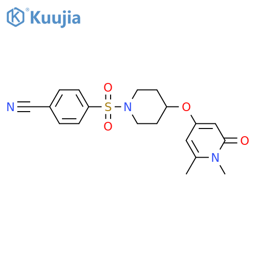 4-((4-((1,6-Dimethyl-2-oxo-1,2-dihydropyridin-4-yl)oxy)piperidin-1-yl)sulfonyl)benzonitrile structure