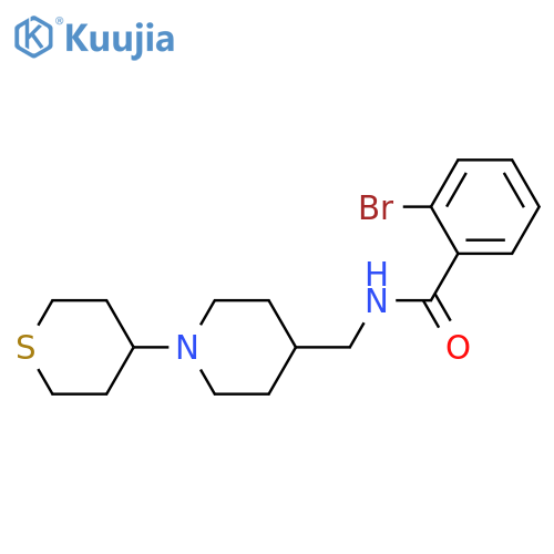 2-bromo-N-[[1-(thian-4-yl)piperidin-4-yl]methyl]benzamide structure