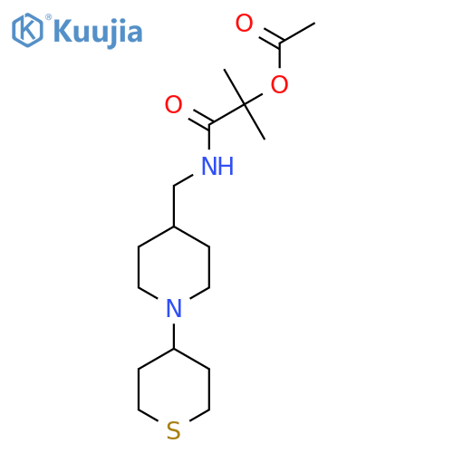 2-methyl-1-oxo-1-(((1-(tetrahydro-2H-thiopyran-4-yl)piperidin-4-yl)methyl)amino)propan-2-yl acetate structure