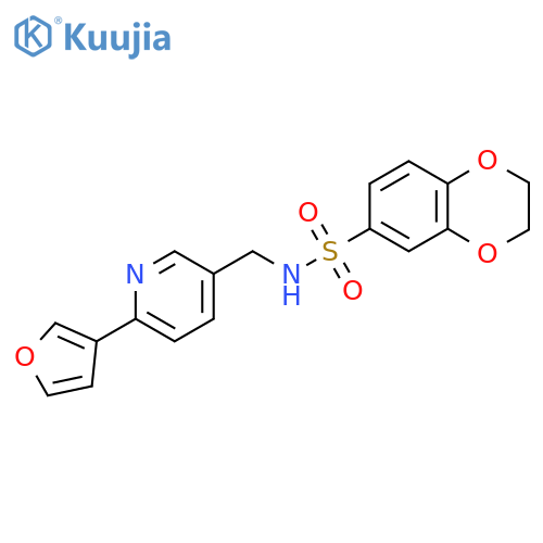N-{6-(furan-3-yl)pyridin-3-ylmethyl}-2,3-dihydro-1,4-benzodioxine-6-sulfonamide structure
