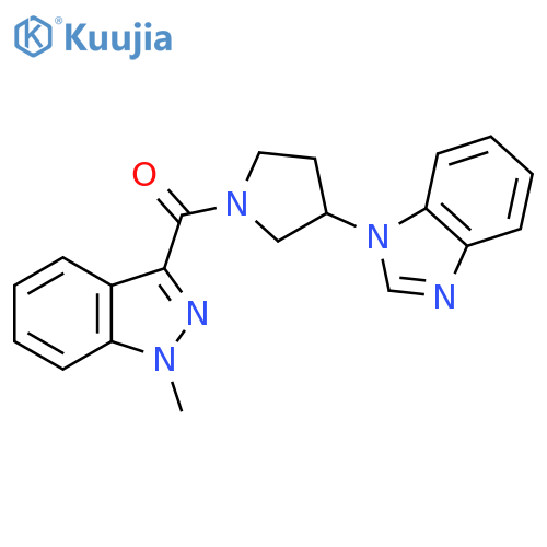 3-[3-(1H-1,3-benzodiazol-1-yl)pyrrolidine-1-carbonyl]-1-methyl-1H-indazole structure